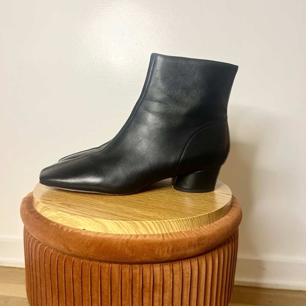 Vince Lamb Leather Square Toe Boot